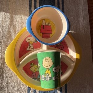Peanuts Kids Dinner Set - Blue, Yellow, Green